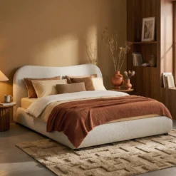 Bedframe stof met organisch hoofdbord - Bodio Zen