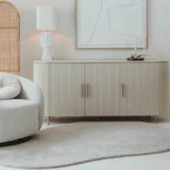 Beige dressoir met ribbels - Tower Living Corbetta