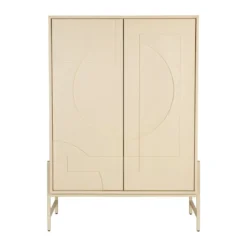 Beige opbergkast hout met patroon - Zuiver Faces
