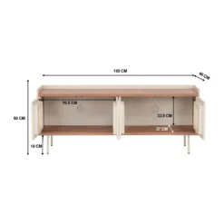 Beige TV meubel met ribbels - Bodio Kaze