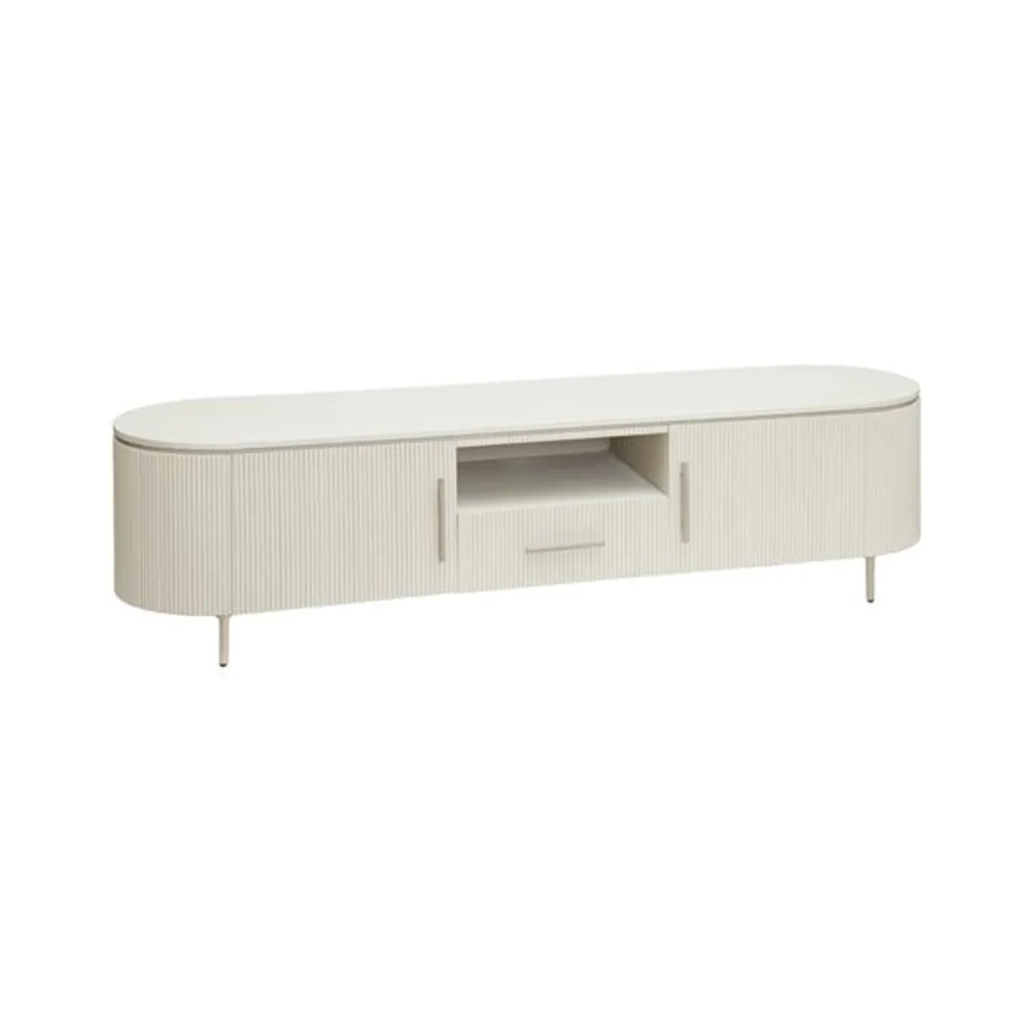 Beige tv-meubel met ribbels - Tower Living Corbetta