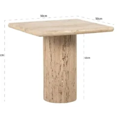 Bijzettafel beige travertin marmer - Richmond Interiors Hampton