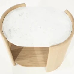 Bijzettafel eiken met wit marmer - Eleonora Don