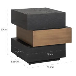 Bijzettafel hout en goud - Richmond Interiors Cambon
