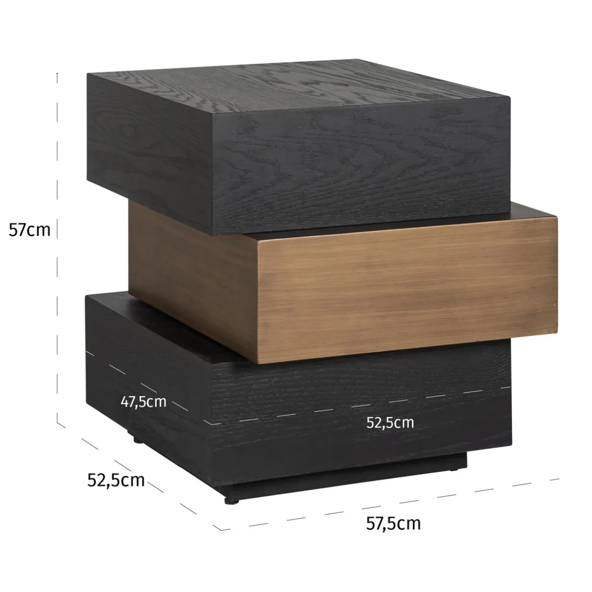 Bijzettafel hout en goud - Richmond Interiors Cambon