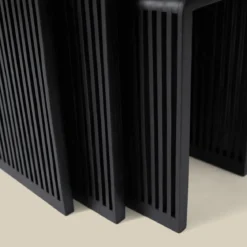 Bijzettafel set latjes zwart teak - Bodio Teak Slats
