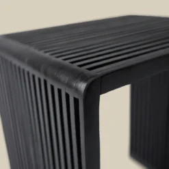 Bijzettafel set latjes zwart teak - Bodio Teak Slats