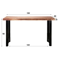 Boomstam bartafel massief acaciahout - Giani Borneo