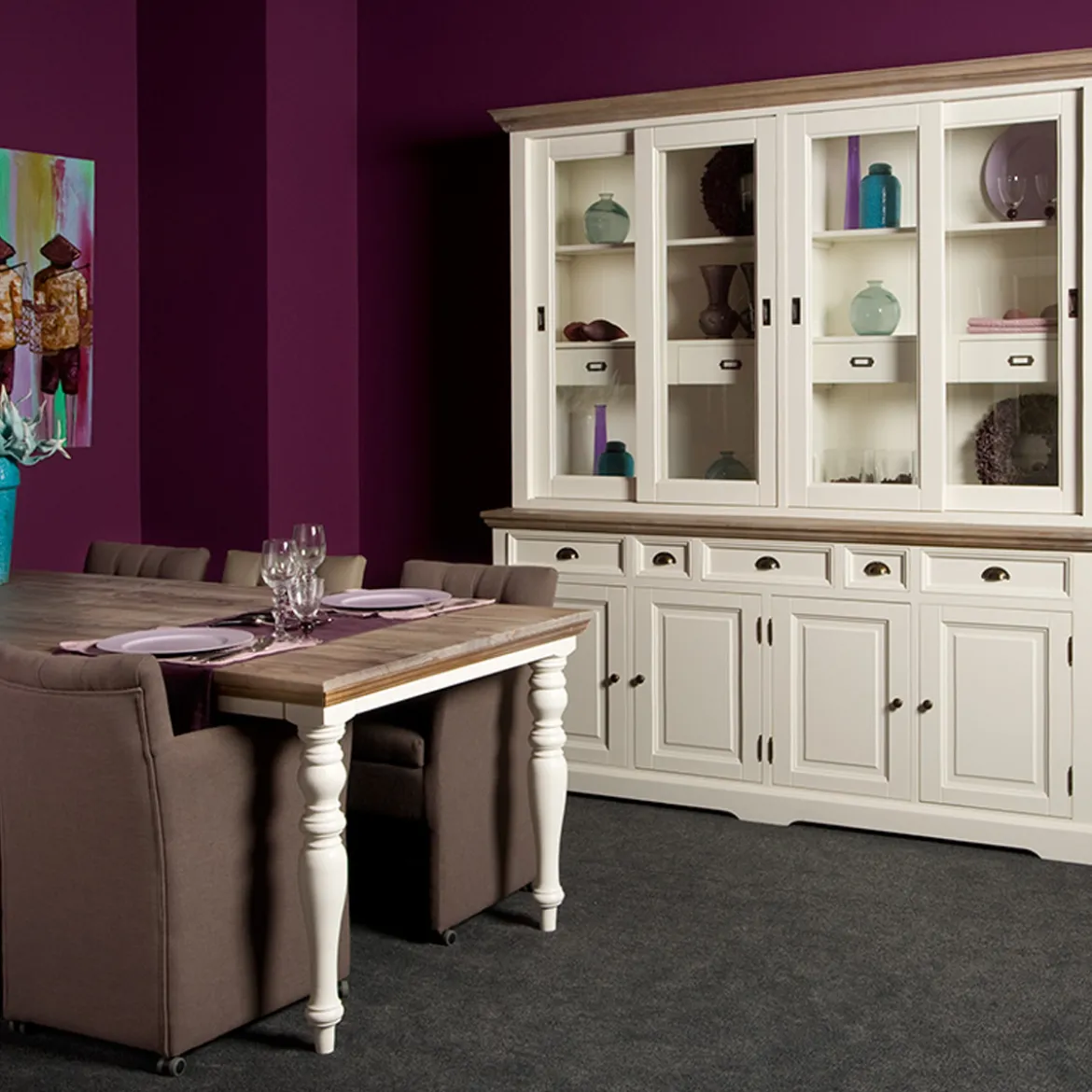 Buffetkast Romantisch wit L - Tower Living Fleur