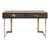 Bureau donker hout met messing - Kare Design Osaka