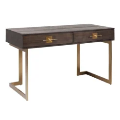 Bureau donker hout met messing - Kare Design Osaka