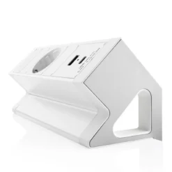 Bureau stekkerdoos wit 1x230V, 1xUSB-A, 1xUSB-C (incl. aansluitsnoer randaarde 1,5 meter) - Lavis Power Desk Up® 2.0