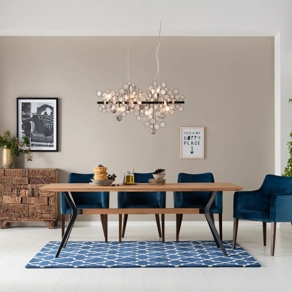 Design hanglamp eettafel glas - Kare Design Clouds Clear