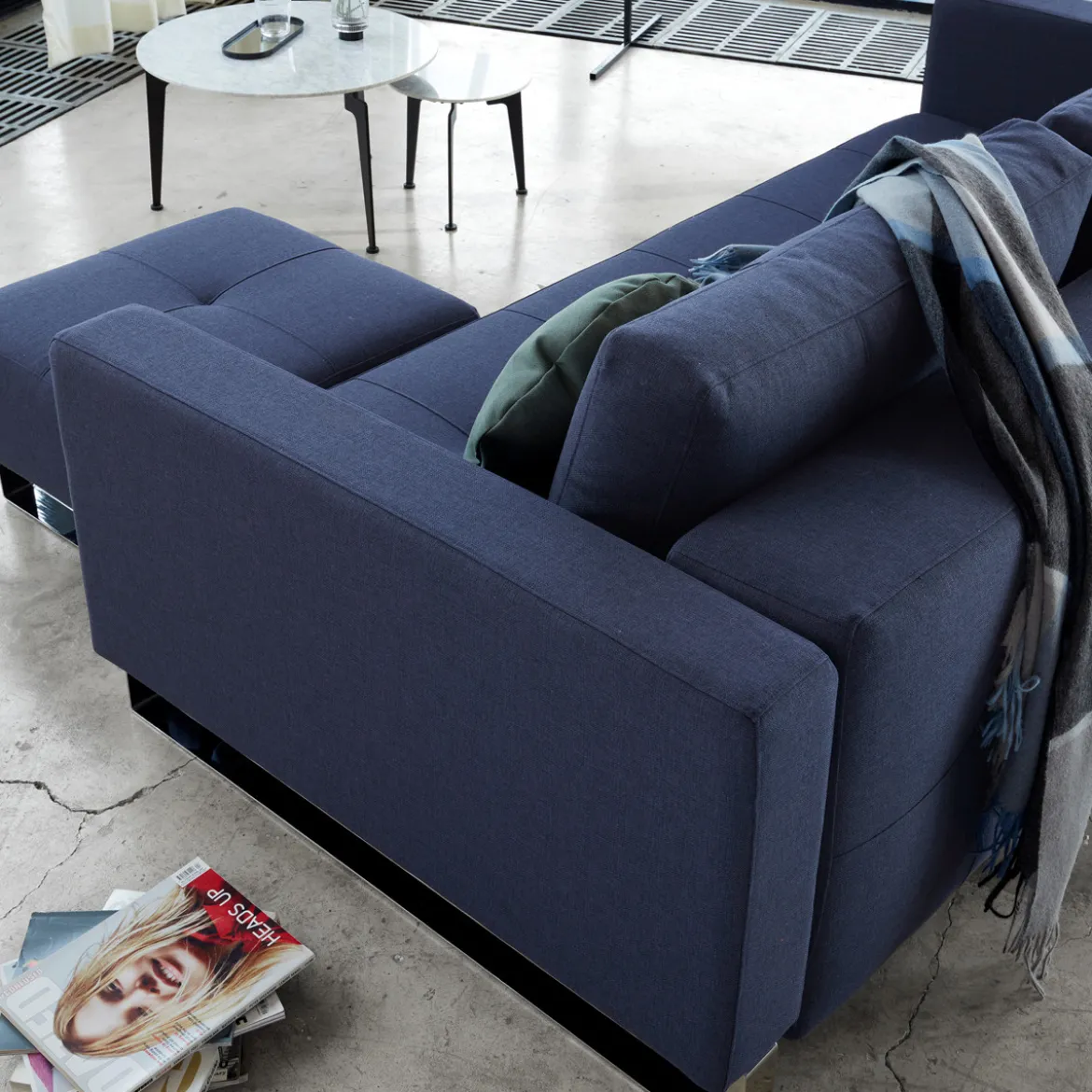 Design poef met chroom - Innovation Living Cassius/Supremax D.E.L.