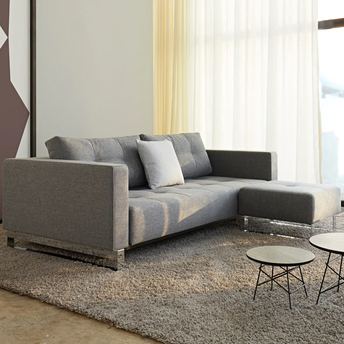 Design poef met chroom - Innovation Living Cassius/Supremax D.E.L.