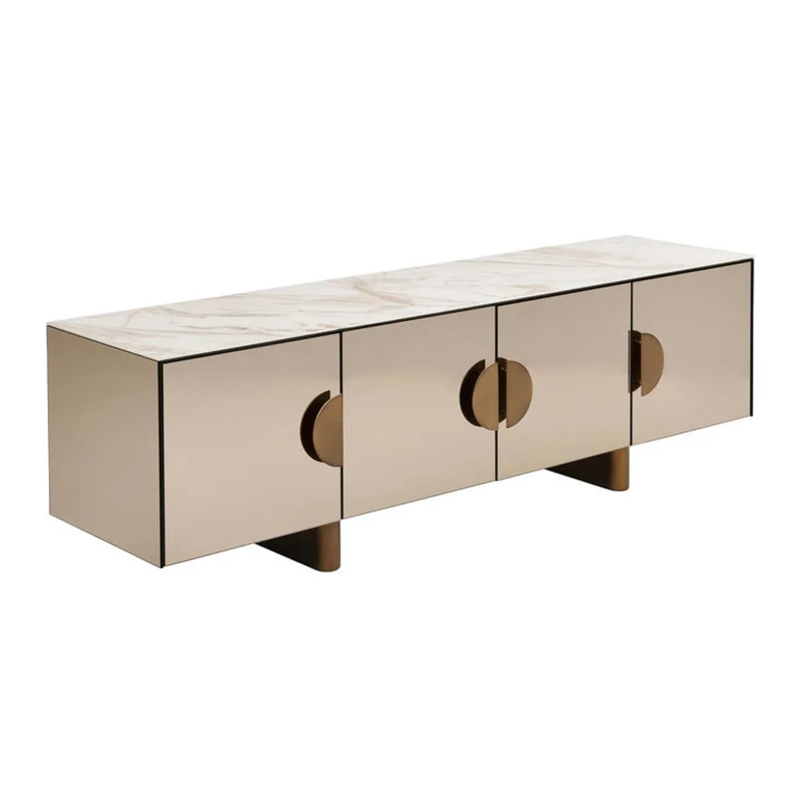 Design tv-meubel spiegel en marmer - Kare Design Lunar