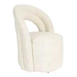 Draaibare fauteuil boucle - Dutchbone Seina