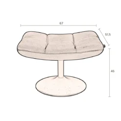 Draaibare hocker kunstleer - Dutchbone Bar