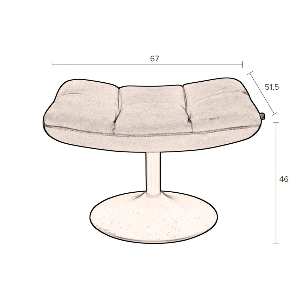 Draaibare hocker kunstleer - Dutchbone Bar