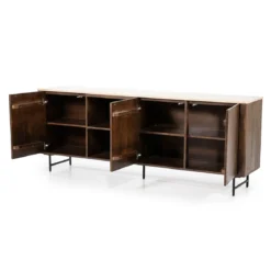 Dressoir donker hout met travertin blad - Eleonora Lio