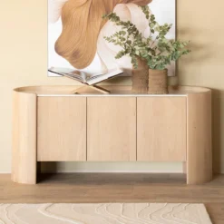 Dressoir eiken met wit marmer - Eleonora Don