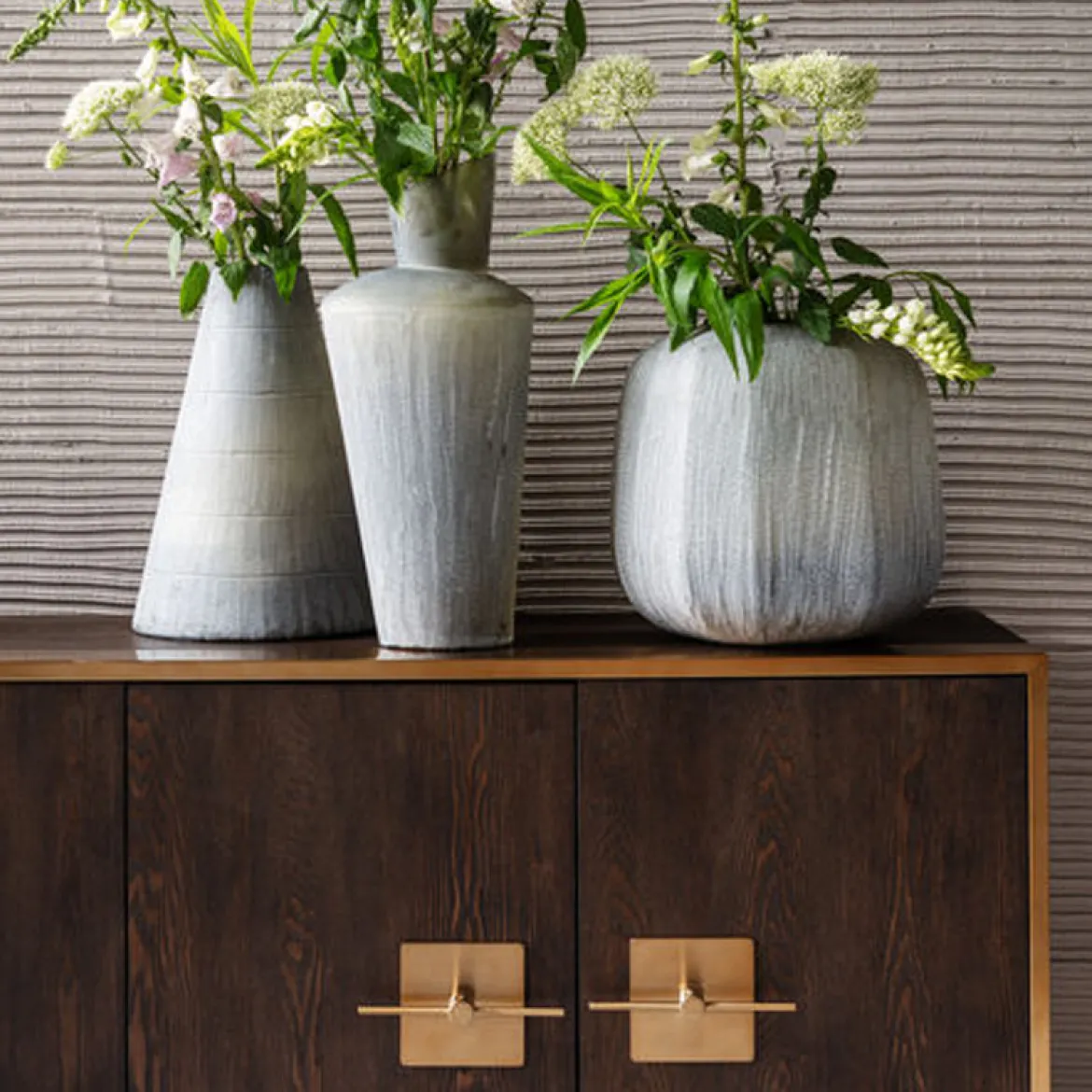 Dressoir messing en donker hout - Kare Design Osaka