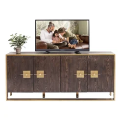 Dressoir messing en donker hout - Kare Design Osaka