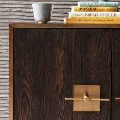 Dressoir messing en donker hout - Kare Design Osaka