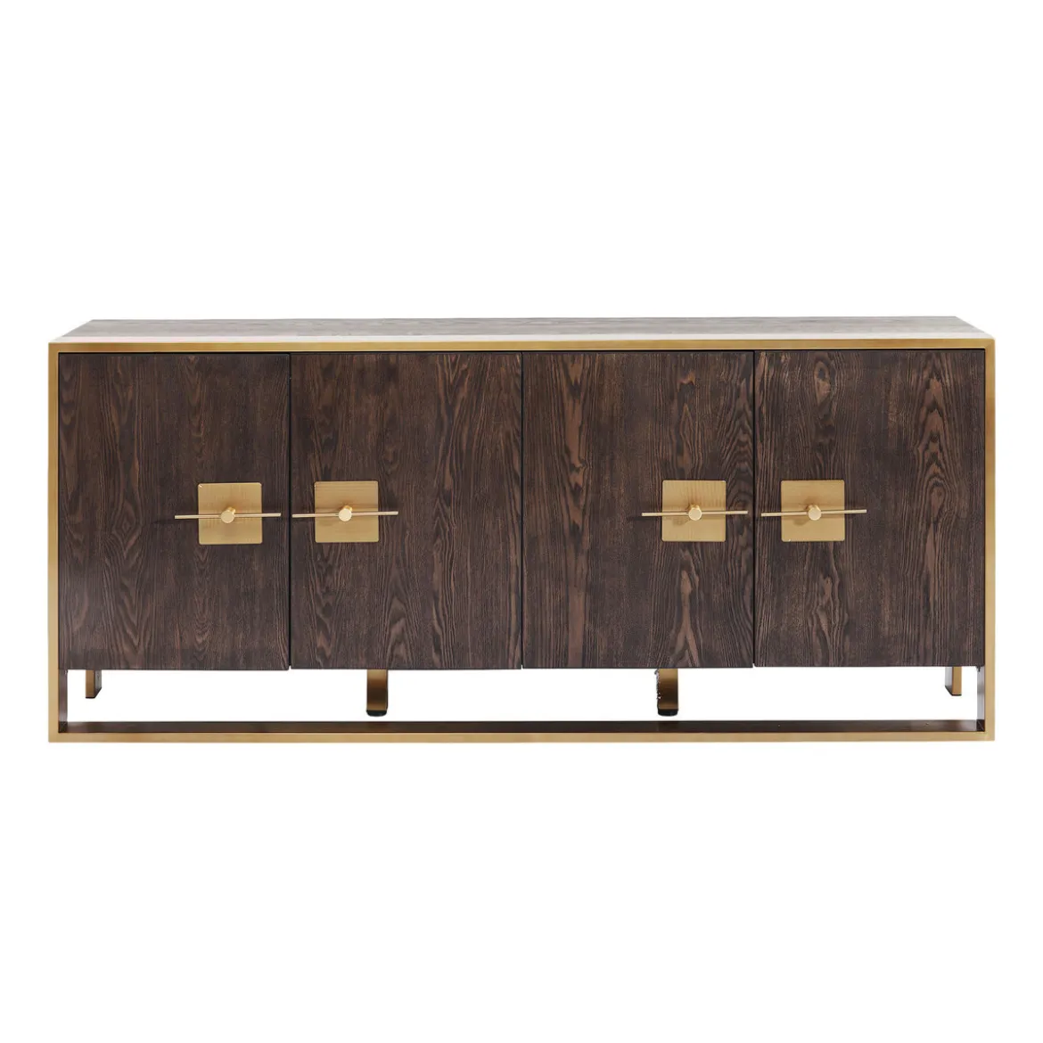 Dressoir messing en donker hout - Kare Design Osaka
