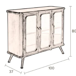 Dressoir vintage metaal - Dutchbone Denza