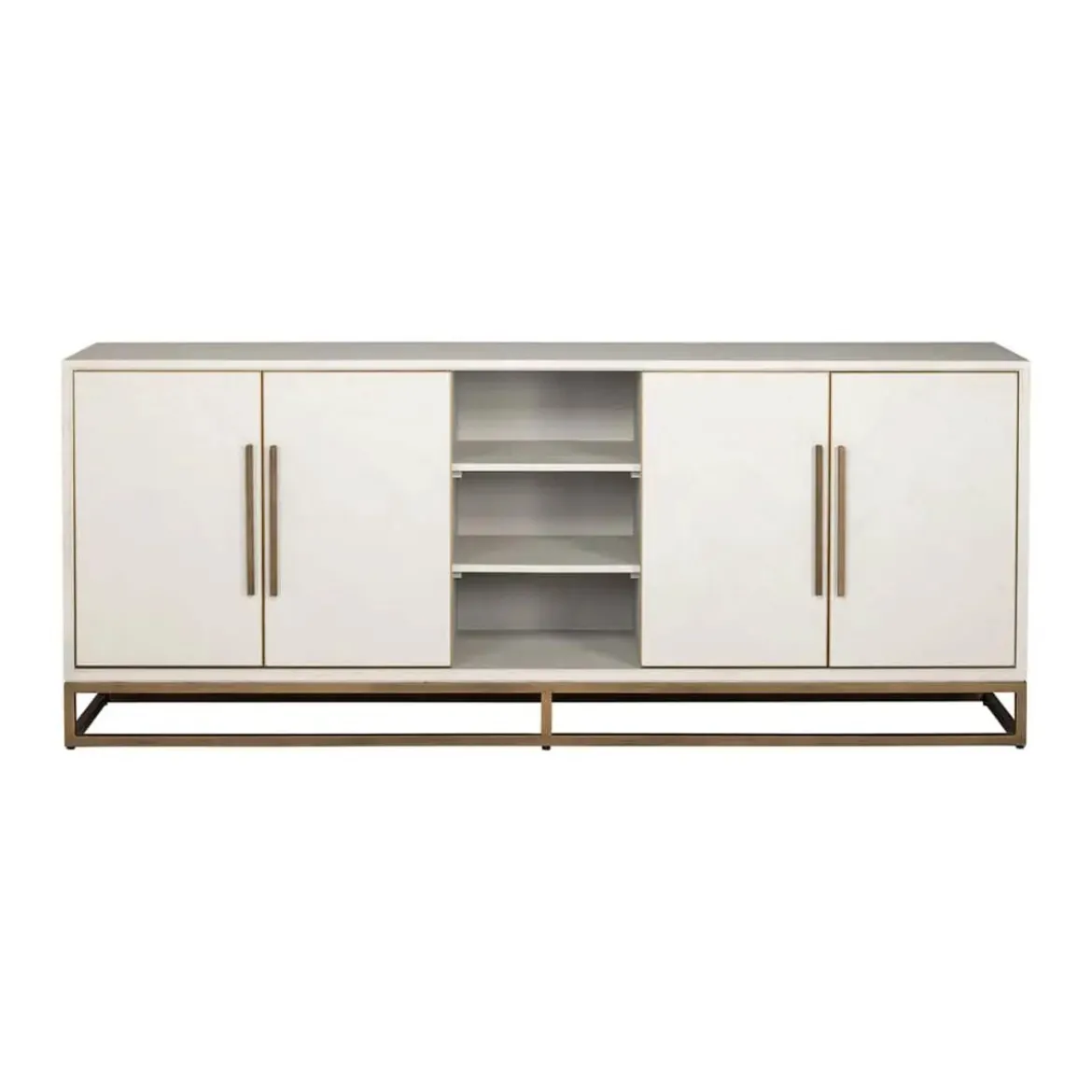Dressoir wit hout met messing - Richmond Interiors Whitebone