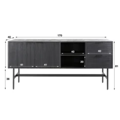 Dressoir zwart mangohout - Giani Marina