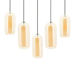 Eettafel hanglamp amberglas - By-Boo Shona Rectangular