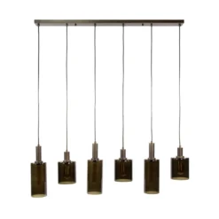 Eettafel hanglamp brons glas - Santa Sepiora