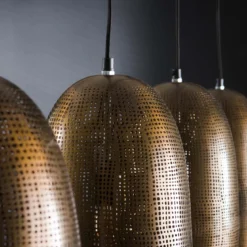Eettafel hanglamp brons met gaatjes - Santa Cosmic