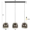 Eettafel hanglamp grijs rook glas - Santa Drift Glass