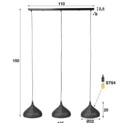 Eettafel hanglamp met gaatjes - Santa Punch