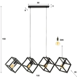 Eettafel lamp kubus metaal - Santa Kubus