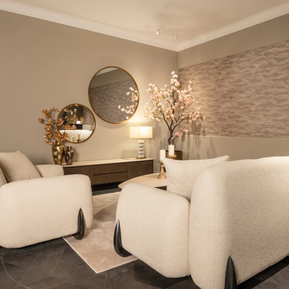 Eiken TV-meubel met travertine - Richmond Interiors Ritz