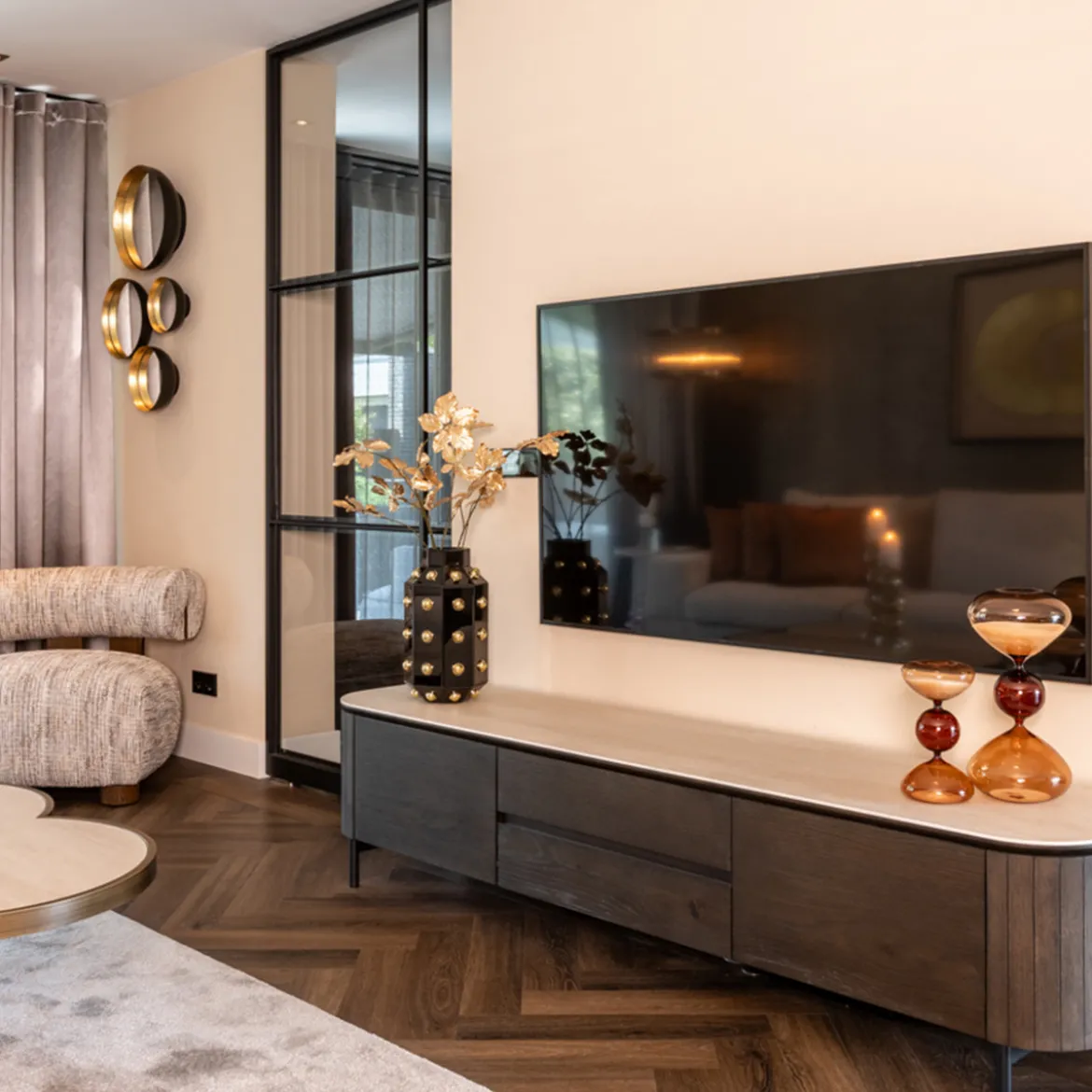 Eiken TV-meubel met travertine - Richmond Interiors Ritz