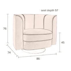 Fluwelen draaifauteuil - Dutchbone Flower