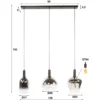 Glazen hanglamp zilver grijs - Santa Zenith