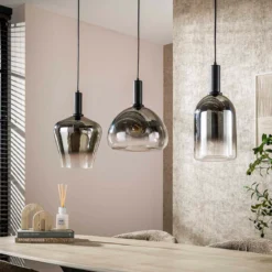 Glazen hanglamp zilver grijs - Santa Zenith