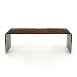 Glazen salontafel retro bruin - By-Boo Ripple