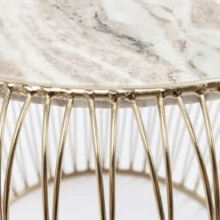 Gouden bijzettafel met marmer - Kare Design Beam Grey