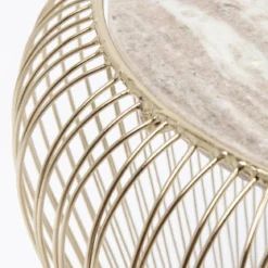 Gouden bijzettafel met marmer - Kare Design Beam Grey