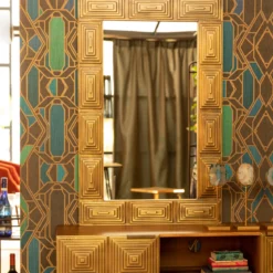 Gouden design spiegel - Dutchbone Volan