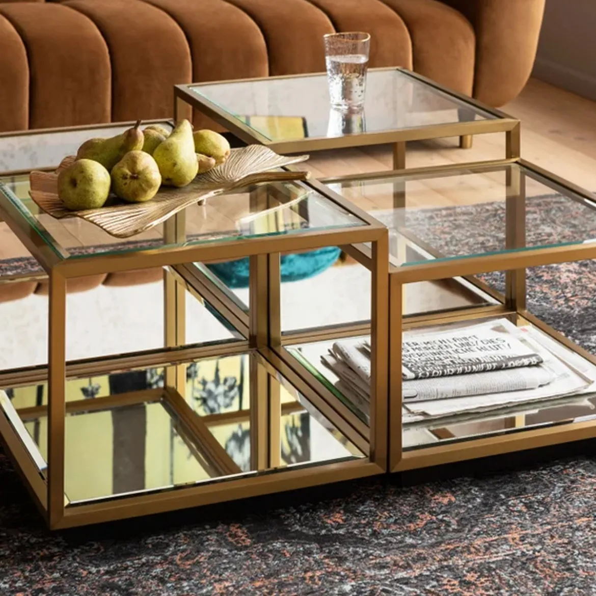 Gouden salontafelset - Kare Design Luigi Gold