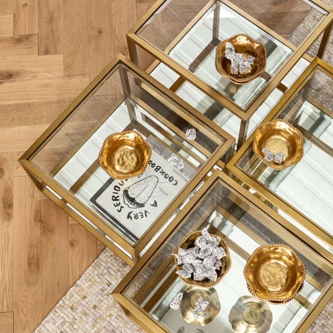 Gouden salontafelset - Kare Design Luigi Gold