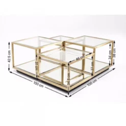 Gouden salontafelset - Kare Design Luigi Gold